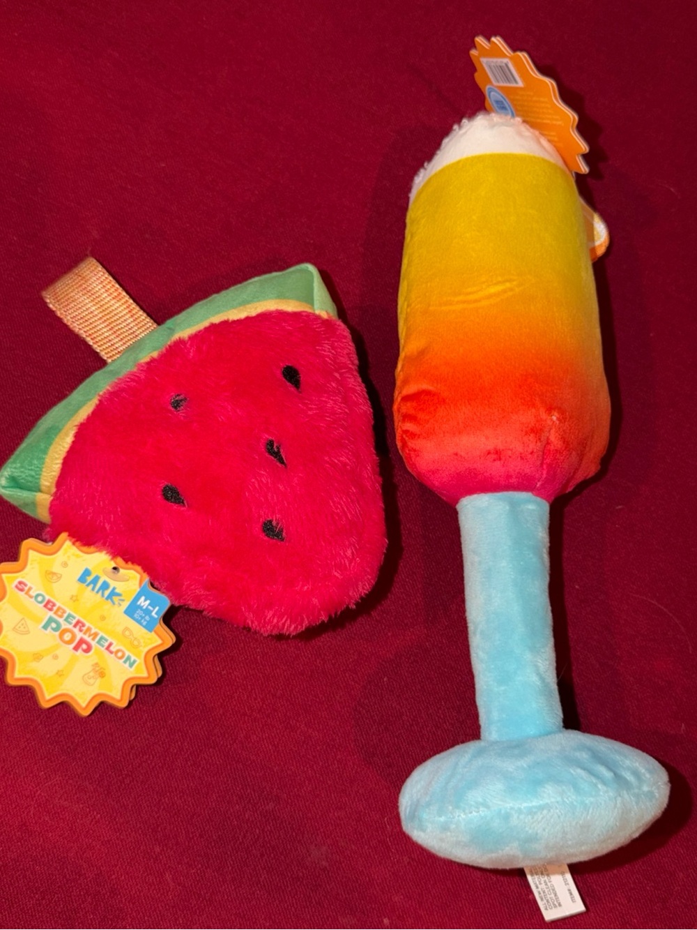 BARK FUNRISE Tropical Drink Fruit SLOBBERMELON Toys DOG Squeak Plush M L